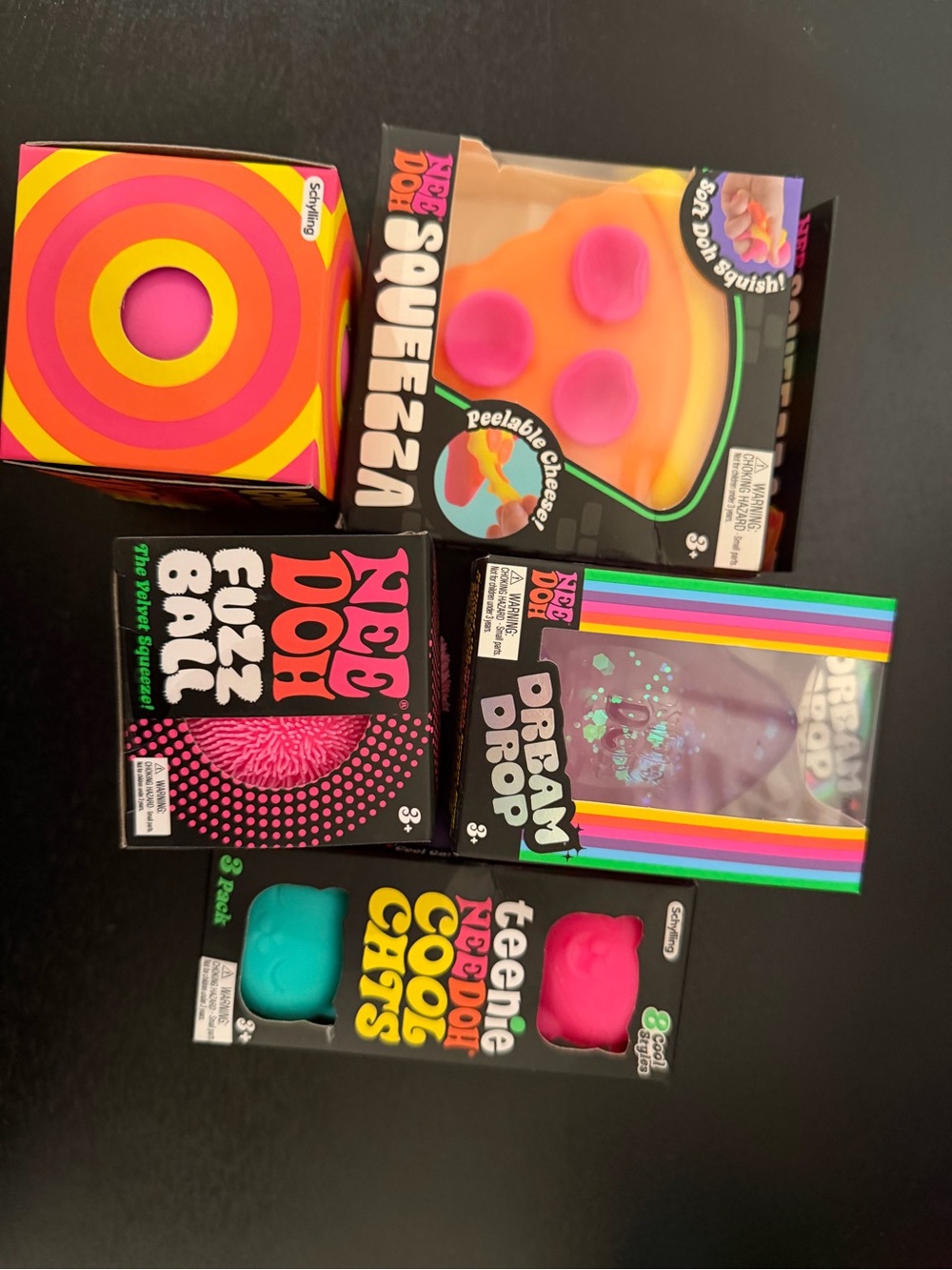 Needoh lot authentic squeeza dream drop fuzzball color change teenie cool cats